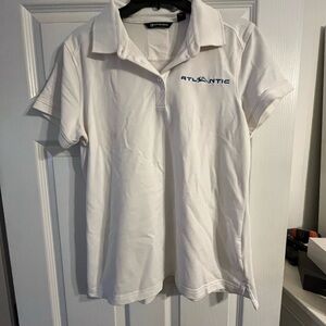 White Polo Shirt with Atlantic Logo